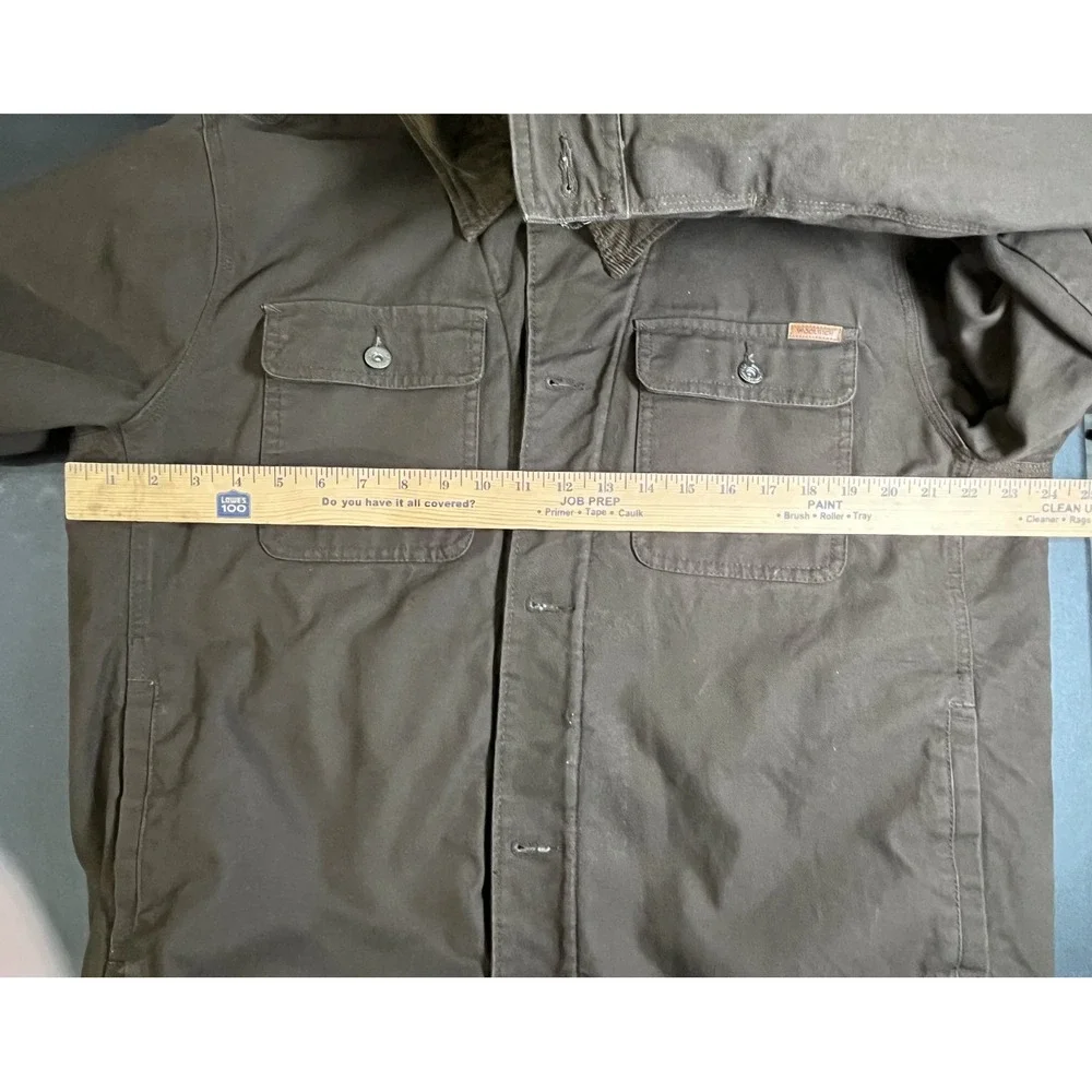 Woolrich Brown Canvas Sherpa‎ Lined Chore Rancher Barn Coat Mens Large